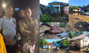 Bupati Oskar Manoppo meninjau lokasi banjir di Desa Togid, Boltim