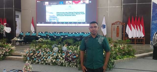 Sangadi Desa Dodap Mikasa, Andi Ayub Mangoli, S.Pd, menghadiri Rakor Koperasi Desa Merah Putih di Manado, Sabtu (3152025).