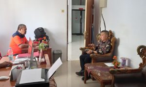 Wakil Bupati Boltim Argo Vinsensius Sumaiku saat bertemu Kepala Bidang BPBD Sulut di Manado
