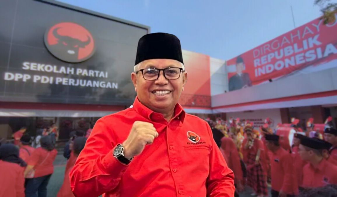 Ketua DPC PDIP Bolmut Amin Lasena saat menyampaikan kesiapan partai hadapi pemilu terpisah 2029