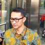 Budi Prasetyo, Juru Bicara KPK, diwawancarai wartawan di Gedung Merah Putih KPK Jakarta.
