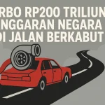 Ilustrasi turbo Rp200 triliun anggaran negara di jalan berkabut