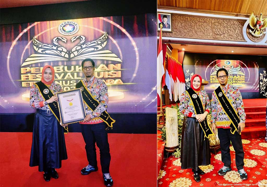 Dua guru Boltara Asdar dan Since Ibrahim tampil di Ajang Puisi Etnik Nusantara ASEAN Jambi dan raih penghargaan MURI