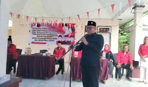 Ketua DPC PDI Perjuangan Bolmong Utara menyampaikan sikap penolakan pilkada lewat parlemen dalam Sarasehan Empat Pilar Kebangsaan.