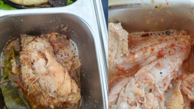 Menu ayam yang dibagikan dalam Program Makanan Bergizi Gratis (MBG) di SDN 13 Kaidipang pada Senin, (8/6/2026). Sejumlah guru menilai kuah lauk ayam terlihat berbusa dan memiliki rasa asam yang tidak biasa. Pihak sekolah mengaku seorang guru serta beberapa siswa mengalami diare setelah mengonsumsi menu tersebut. (Foto: Istimewa)