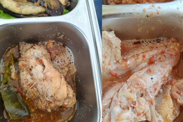 Menu ayam yang dibagikan dalam Program Makanan Bergizi Gratis (MBG) di SDN 13 Kaidipang pada Senin, (8/6/2026). Sejumlah guru menilai kuah lauk ayam terlihat berbusa dan memiliki rasa asam yang tidak biasa. Pihak sekolah mengaku seorang guru serta beberapa siswa mengalami diare setelah mengonsumsi menu tersebut. (Foto: Istimewa)