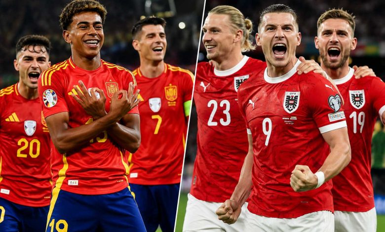 Spanyol (kiri) dan Austria akan bertarung memperebutkan tiket 16 besar Piala Dunia 2026